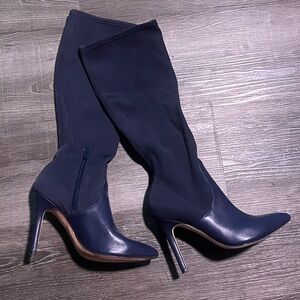 Halston Heritage Midnight Blue Heeled Boots